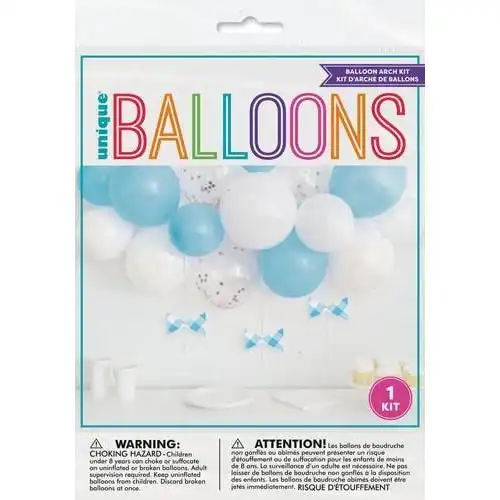 Blue & White Latex Balloon Arch Kit