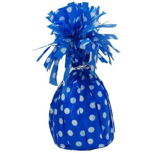 Foil Balloon Weight - Royal Blue Polka Dot