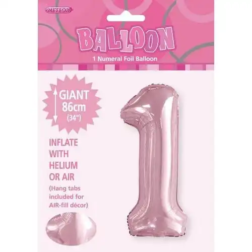 Foil Balloon - Lovely Pink 1 Numeral