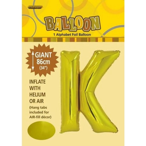 Gold K Alphabet Foil Balloon