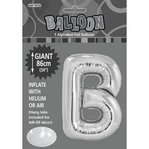 Silver B Alphabet Foil Balloon