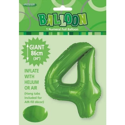 Foil Balloon - Lime Green 4 Numeral