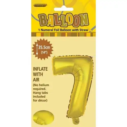 Gold 7 Numeral Foil Balloon