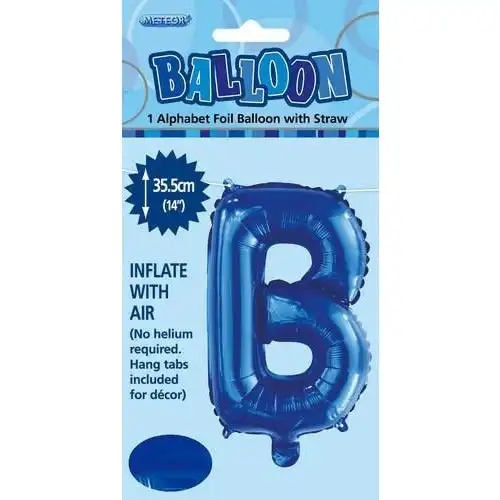 Royal Blue B Alphabet Foil Balloon 35cm