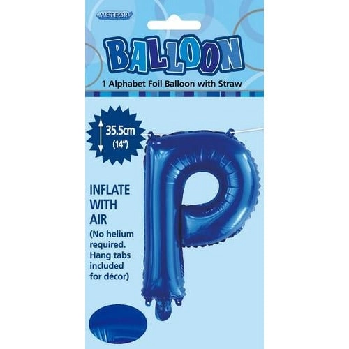 Royal Blue P Alphabet Foil Balloon 35cm