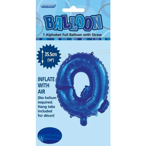 Royal Blue Q Alphabet Foil Balloon 35cm