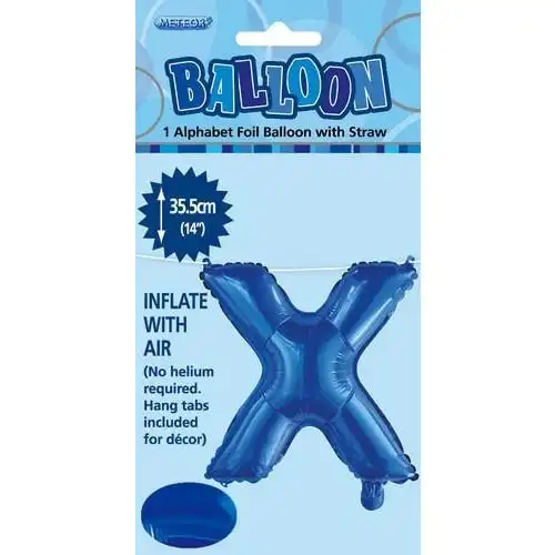 Royal Blue X Alphabet Foil Balloon 35cm