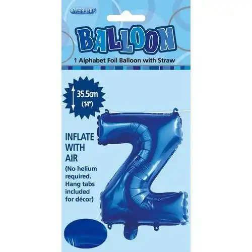 Royal Blue Z Alphabet Foil Balloon 35cm