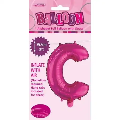 Hot Pink C Alphabet Foil Balloon 35cm