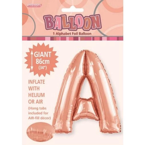 Rose Gold A Alphabet Foil Balloon 86cm