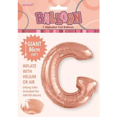 Rose Gold G Alphabet Foil Balloon 86cm