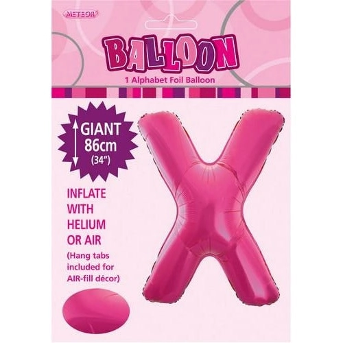 Hot Pink X Alphabet Foil Balloon 86cm