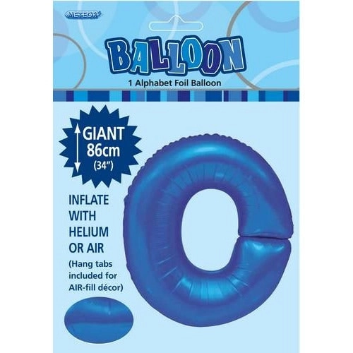 Royal Blue O Alphabet Foil Balloon 86cm