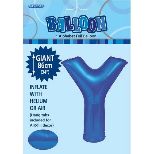 Royal Blue Y Alphabet Foil Balloon 86cm