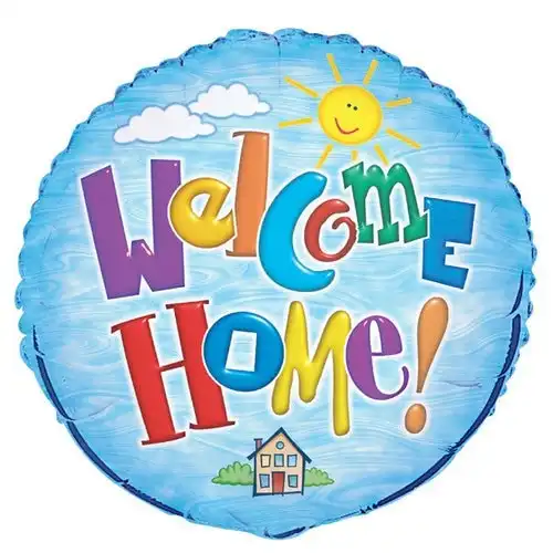 Welcome Home Foil Balloon Packaged