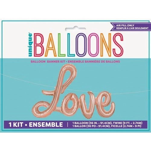 Rose Gold Foil Love Balloon Banner