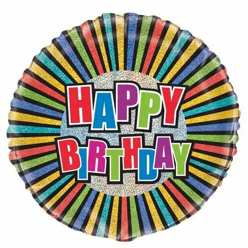 Happy Birthday Coloured - Foil Prismatic Balloon