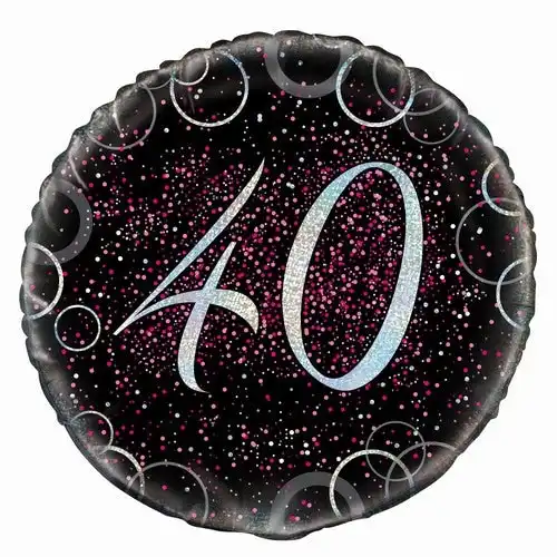 Glitz Pink 40th Birthday Foil Balloon