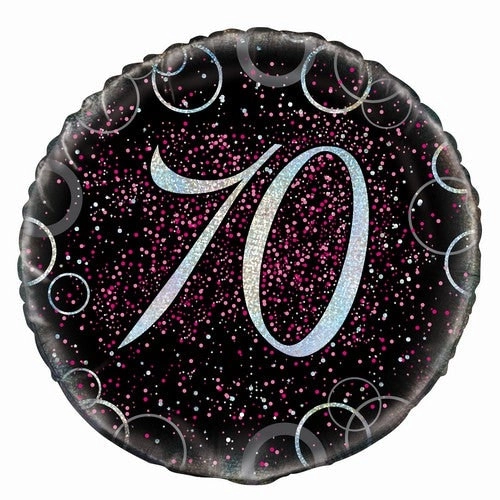 Glitz Pink 70th Birthday Foil Balloon