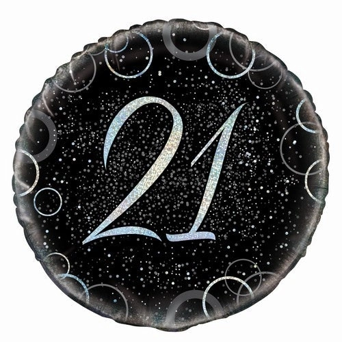 Glitz Silver 21st Birthday Foil Balloon