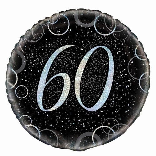 Glitz Silver 60th Birthday Foil Balloon