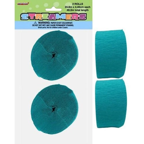 Caribbean Teal Crepe Streamers