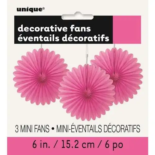 Decorative Mini Fans - Hot Pink