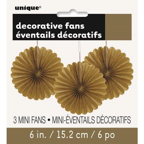 Decorative Mini Fans - Gold