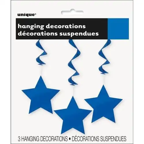 Star Hanging Swirl Decorations - Royal Blue