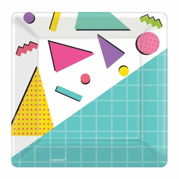 Awesome 80s Party Square Plates