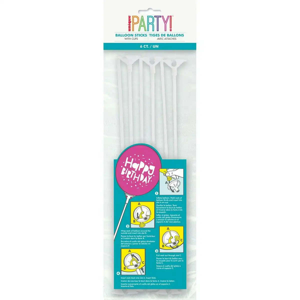 White Balloon Sticks & Cups