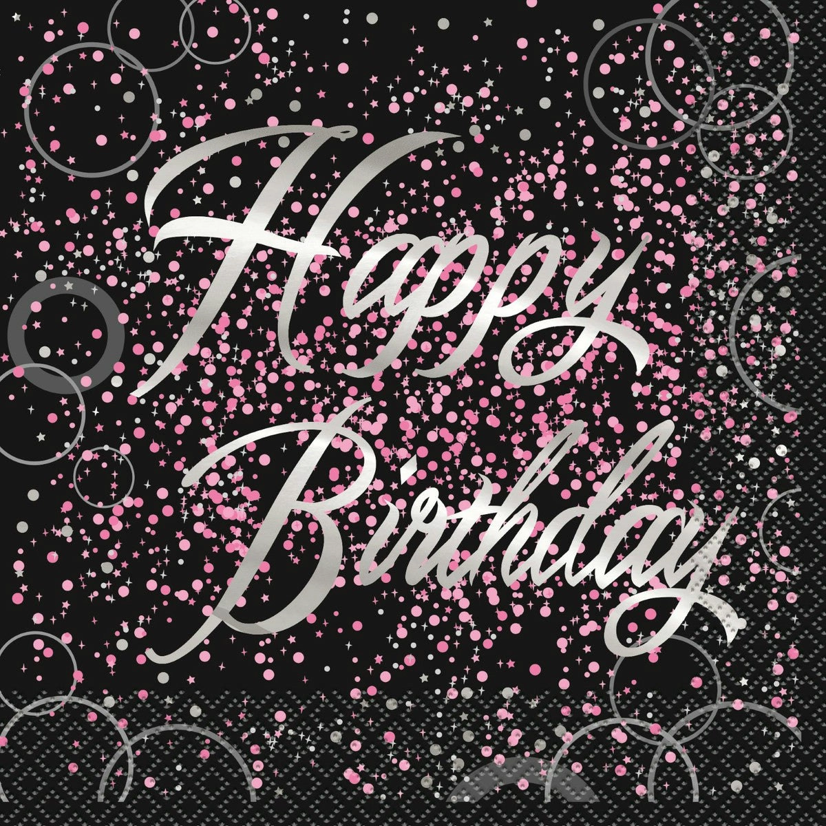 Glitz Pink Happy Birthday - Napkins