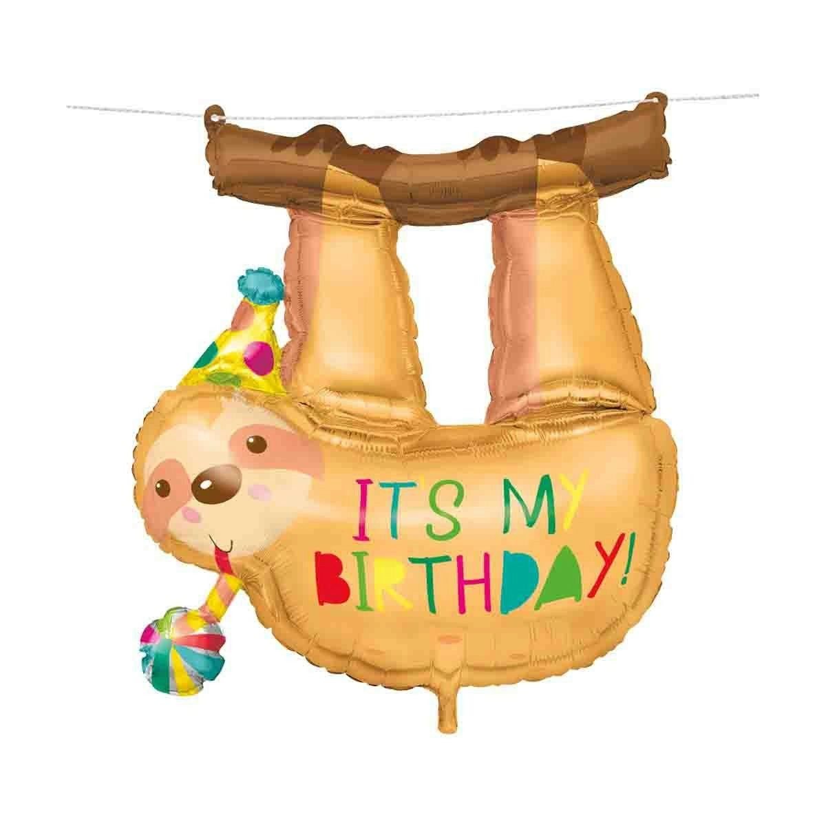 Foil Balloon - Giant Hanging Sloth Bday