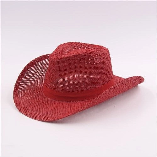 Burlap Cowboy Hat - Red