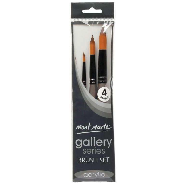 Mont Marte Gallery Series Brush Set Acrylic 4pcs