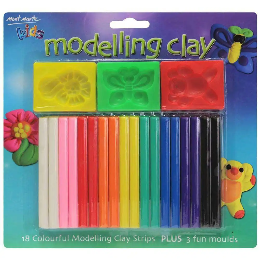 Mont Marte Kids Colour Modelling Clay Set with Moulds