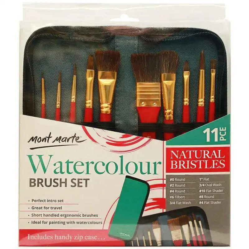 Mont Marte Brush Set For Watercolour in Wallet