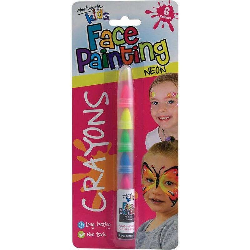 Mont Marte Kids Face Painting Crayons - Neon