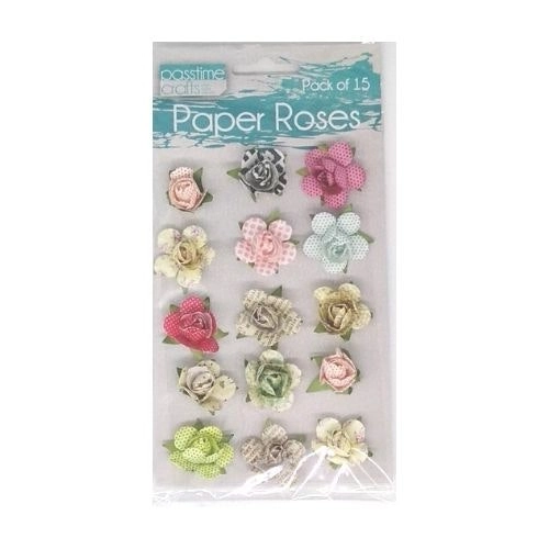 Paper Flowers Open Rose - 15pcs