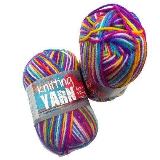 Knitting Yarn - Multi Colour Rainbow