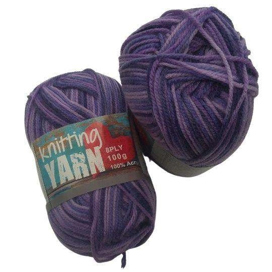 Knitting Yarn Multi Colour - Purple