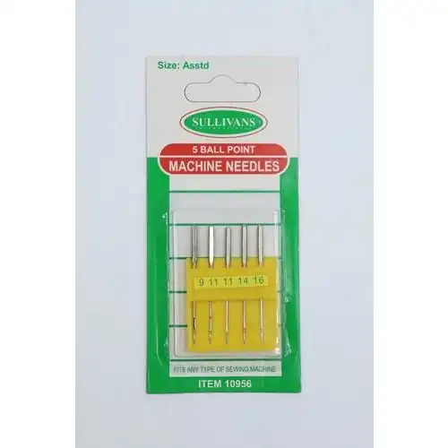 5 Ball Point Machine Needles - Size Assorted