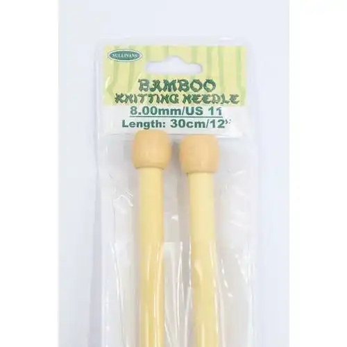 Bamboo Knitting Needle 30cm - 8mm