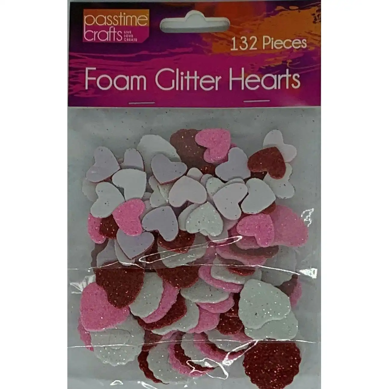 Foam Glitter Hearts