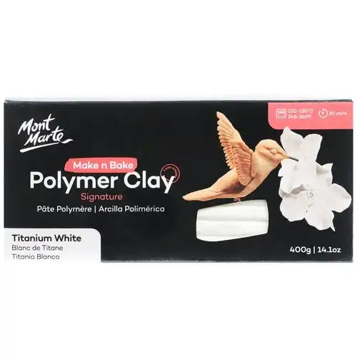 Mont Marte Signature Make 'n' Bake Polymer Clay - Titanium White