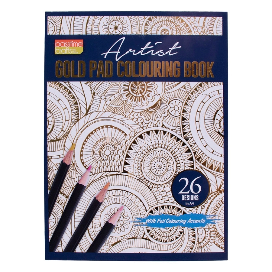 Artist Gold Pad Colouring Book with Foil Colouring Accents