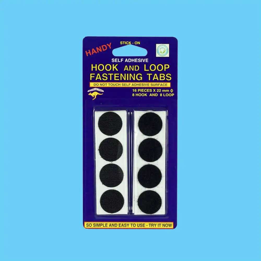 Hook & Loop Fastening Tabs Self Adhesive - Black