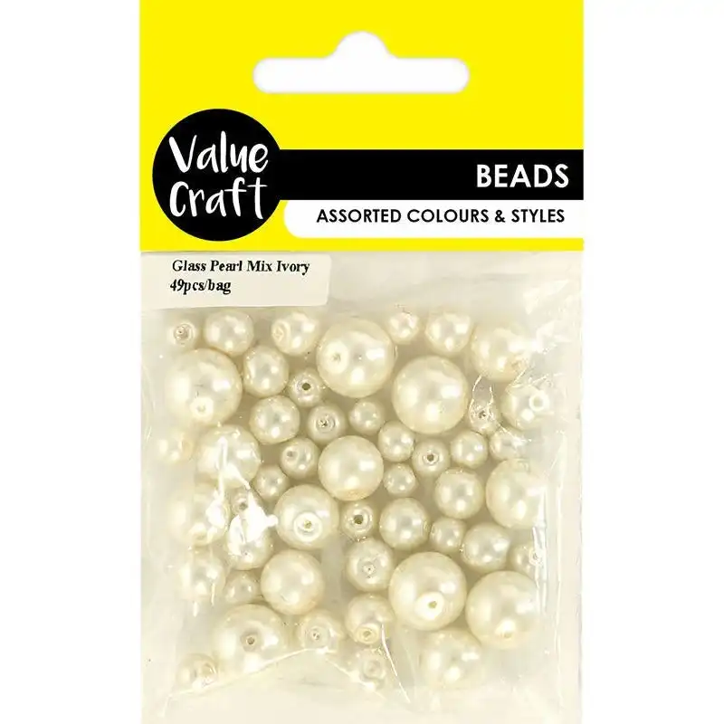 Beads Glass - Pearl Ivory