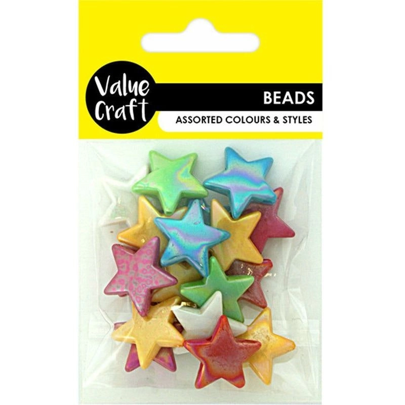 Beads Plastic Stars Iridescent