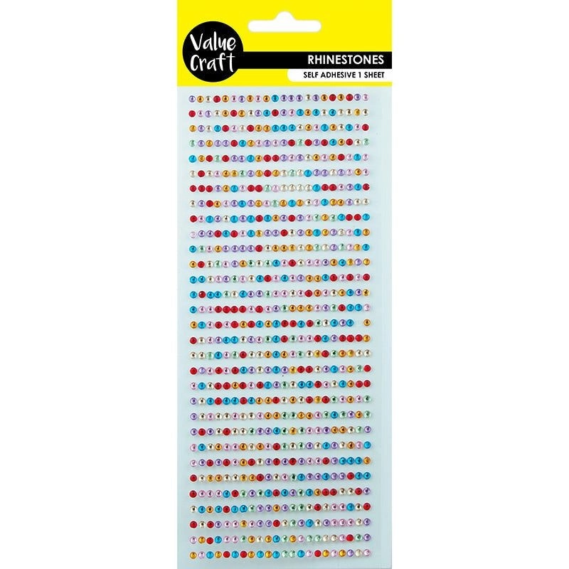 Rhinestones Self Adhesive - Multi Coloured